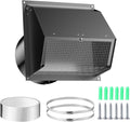 10 Inch Hooded Wall Vent with Screen and Damper,Wall Exhaust Vent Cover Cap,Dryer Vent Cover Outside,External Extractor Wall Vent Hood for House Kitchen Range Hood Air Ventilation Black