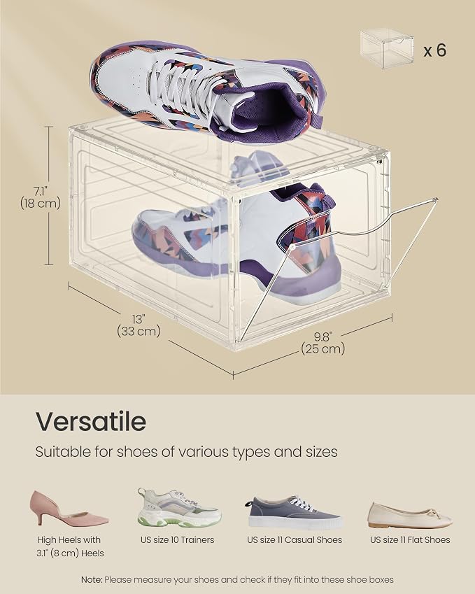 SONGMICS Shoe Boxes, Up to US Size 11 - Image 6