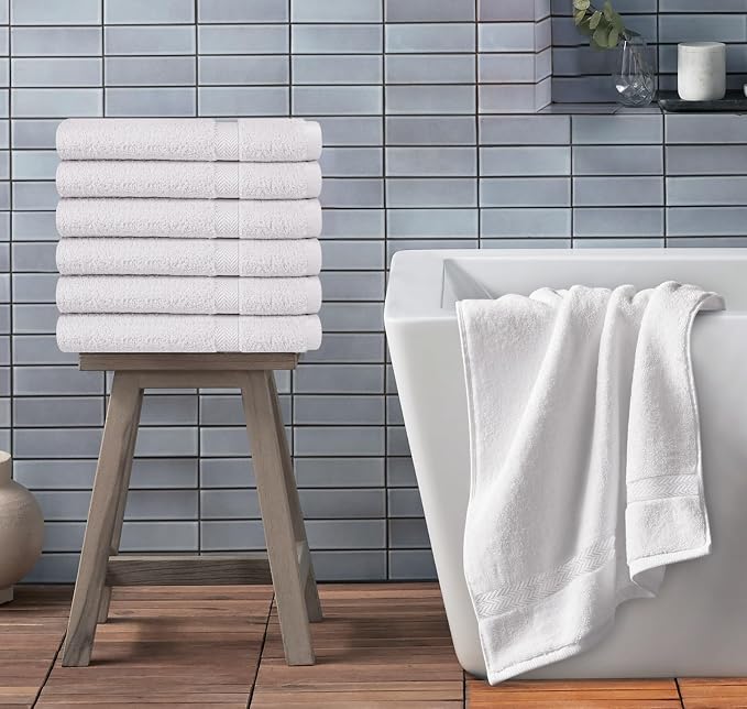 Towel and Linen Mart 100% Cotton White 18 Pack Bath Towel Set, Quick Dry - Image 6