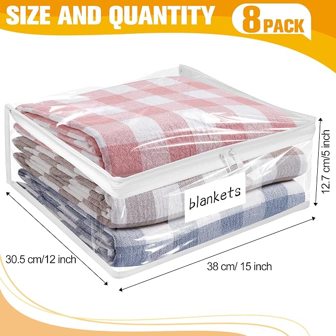 Plastic Storage Bags with Easy-Glide Zipper, Durable Clear Vinyl Zippered - Image 3
