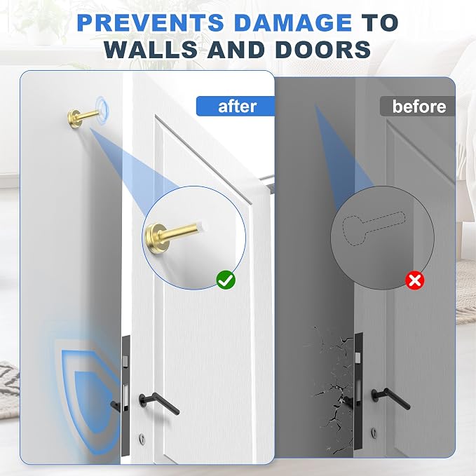 2 Pack Door Stops, Stainless Steel Door Stoppers, No Drilling Door Stops - Image 5