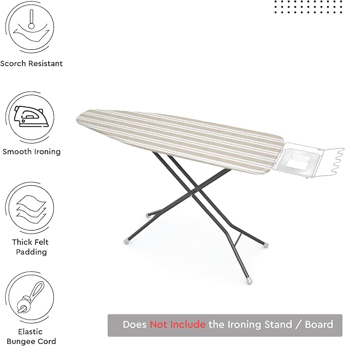 Encasa XO Ironing Board Cover and Pad, Thick Felt 49"x18" - Image 4