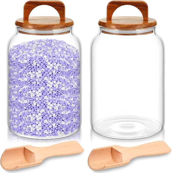 SiliFine 4 Pcs 64oz Glass Laundry Storage Containers by SiliFine