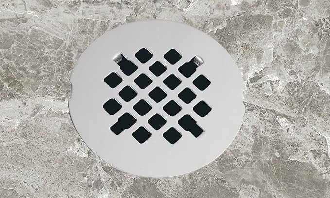 4-1/4” OD Snap-in Shower Drain Cover, Round Shower Drain Strainer Grid - Image 2