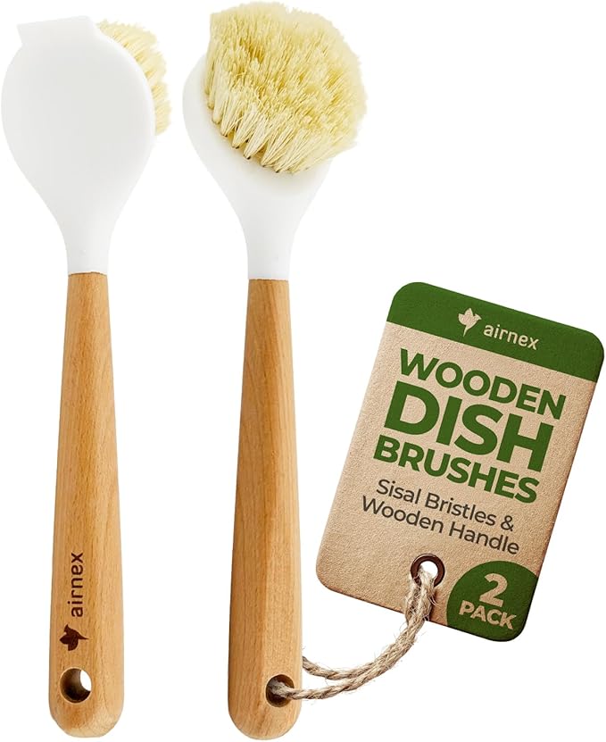 AIRNEX Wooden Dish Brush Set of 2 by Airnex