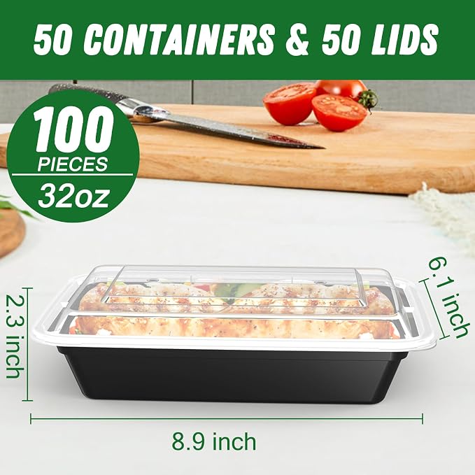 50 Pack 32 oz Meal Prep Containers - Image 2