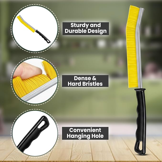 Crevice Cleaning Brush Set 6Pcs Hard Bristle Tools - Image 4