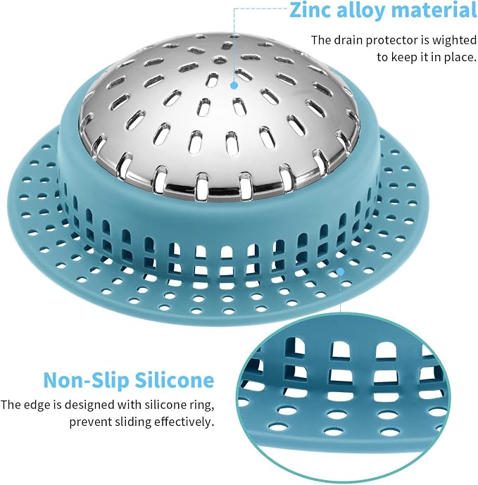 Aluvor Bathtub Drain Hair Catcher Shower Drain Cover Sink Drain Protector | - Image 5