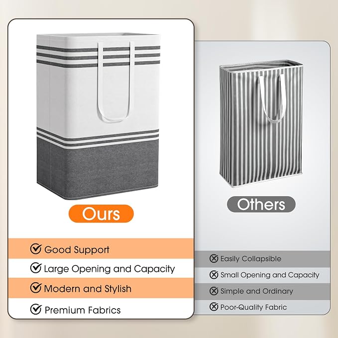 2 Pack Large Laundry Baskets, Laundry Hampers - Image 5