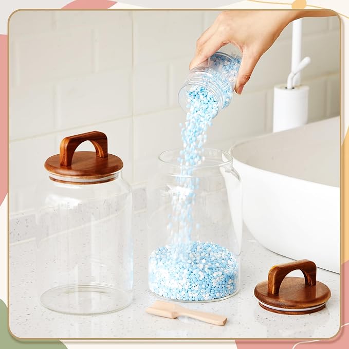 SiliFine 4 Pcs 64oz Glass Laundry Storage Containers - Image 2
