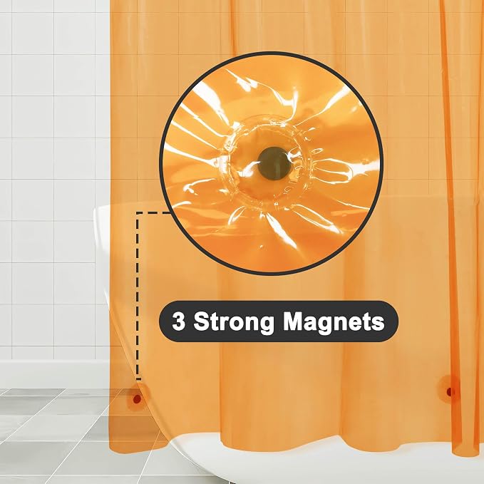 Barossa Design Extra Long Shower Curtain Liner Clear Orange - Image 3