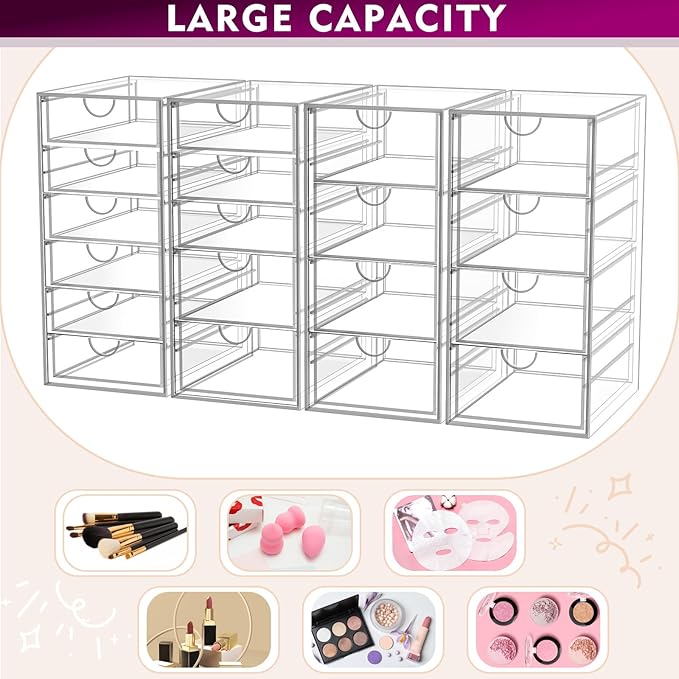 Acrylic Makeup Organizer with 19 Drawers, Storage Drawer Organizer | Bathroom - Image 5