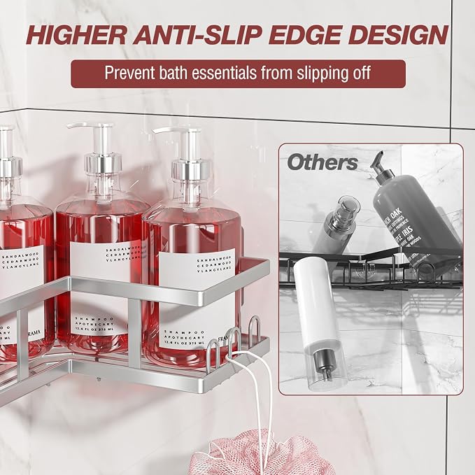 Youvip 4-Pack Adhesive Corner Shower Caddy - Image 4