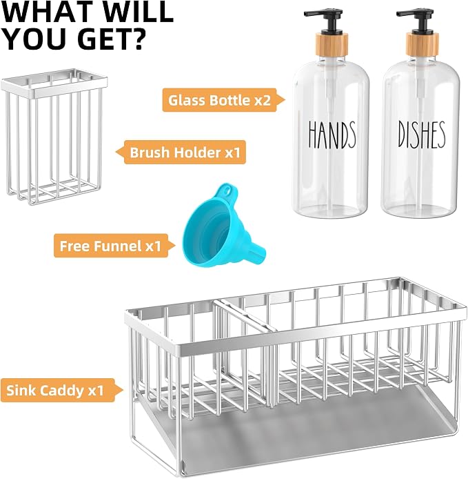 Cisily Kitchen Dish Soap Dispenser Set - Image 2