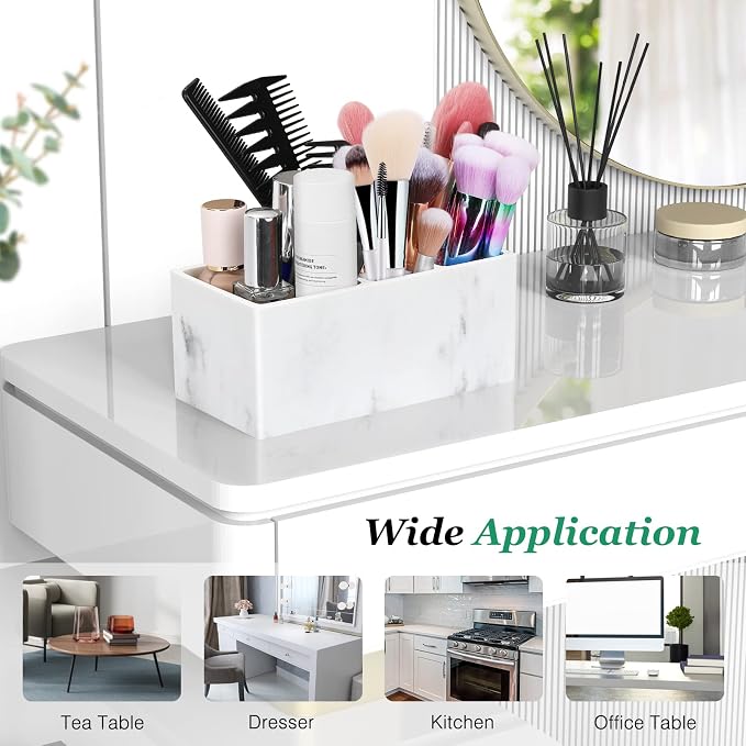 Luxspire 5 Slots Toothbrush Holders, Gravel White | Toothbrush Razor Holder - Image 5