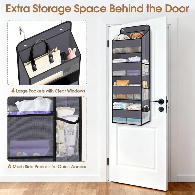 Over The Door Organizer Storage behind Door Hanging Organizer - Image 4