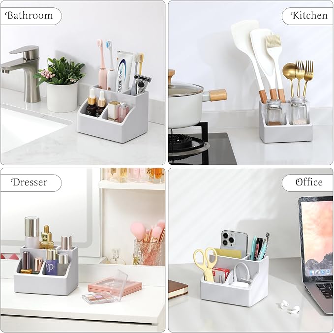 Luxspire Diatomite Toothbrush Holder, 4 Slots, Light Gray | Fast Drying - Image 7