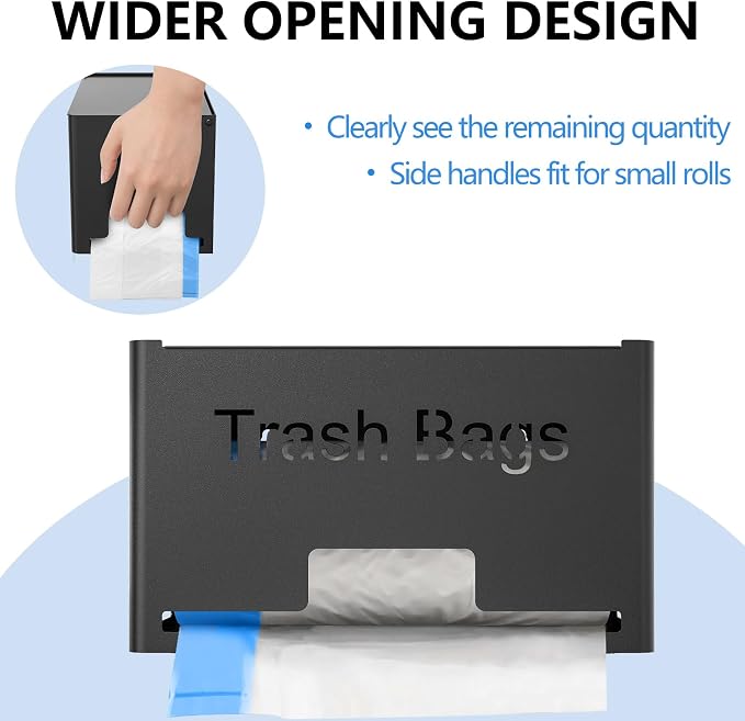 STWWO Large Trash Bag Holder Dispenser | Metal Garbage Bag Dispenser Roll Holder - Image 4