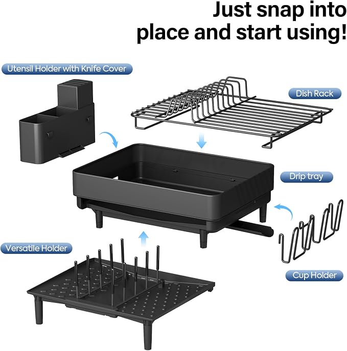 Urackify Expandable Dish Drying Rack, Stainless Steel, Large Capacity | - Image 6