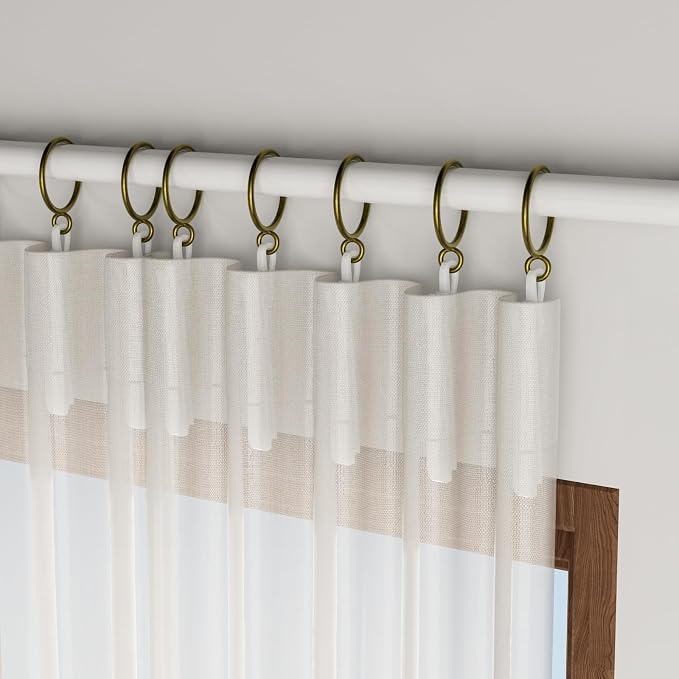 1.5 Inch Curtain Rings with Hooks, 24 Pack Bronze Metal Drapery Rings with Pins - Image 5
