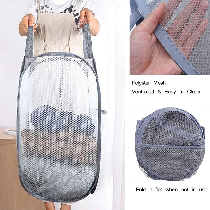 Mesh Pop up Laundry Hamper, Collapsible - Image 5