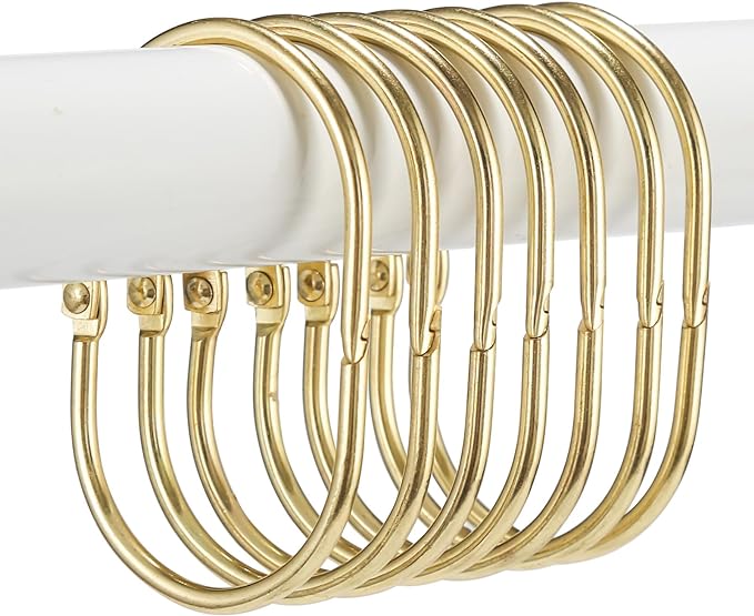 24 Pcs Shower Curtain Rings, Goowin Shower Curtain Hooks, Oval Snap Shower Rings by Goowin