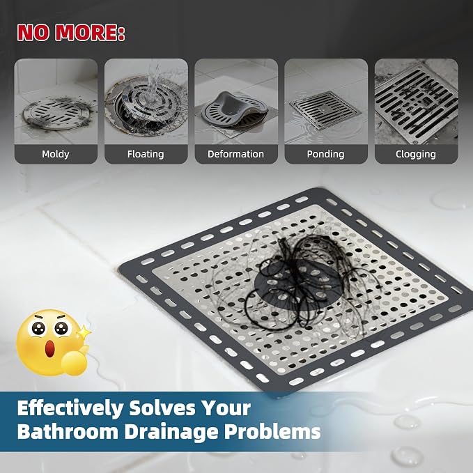 Hibbent Upgraded Shower Drain Hair Catcher, Shower Cover - Image 3