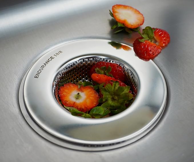 RSVP International Endurance® Stainless Steel Large Sink Strainer, 4.5" | Traps - Image 3