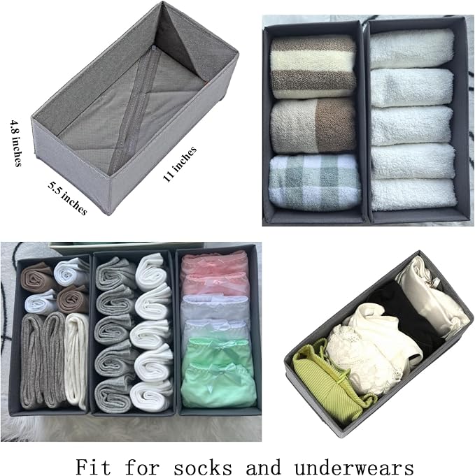 Bructhun Sock Drawer Organizer 6 Pack - Image 6