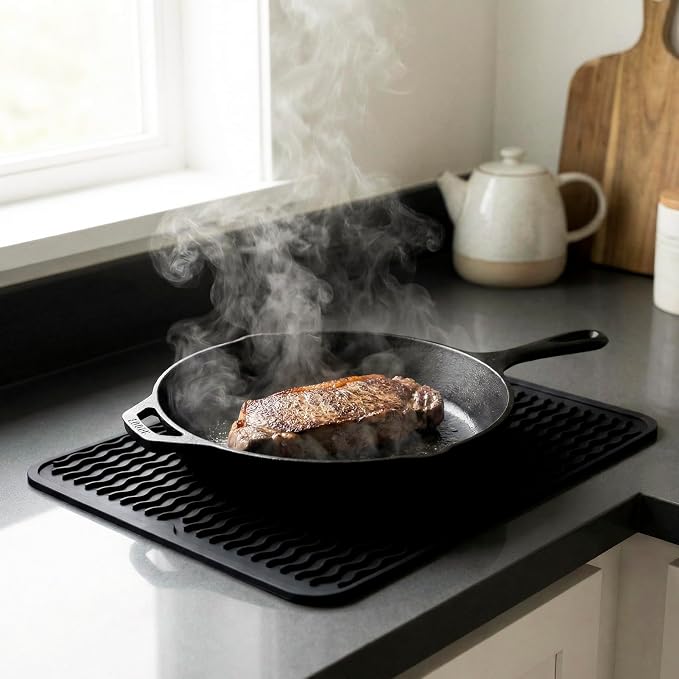 MicoYang Silicone Dish Drying Mat — Quick-Dry Ridges Counter & Sink Pad - Image 7