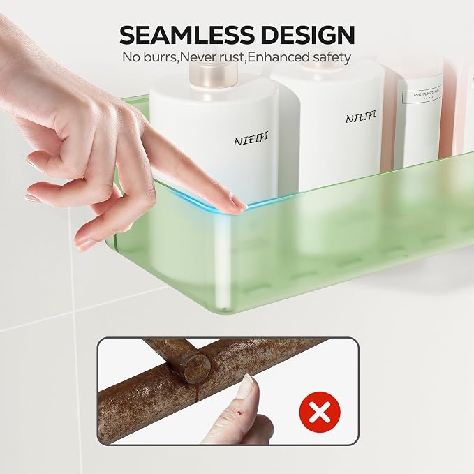 Nieifi Adhesive Shower Shelves, 5 Pieces - Image 3