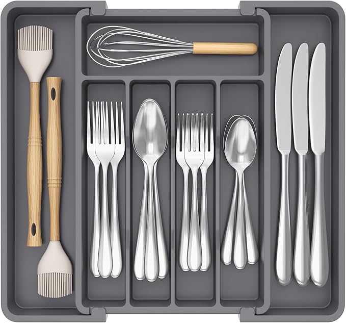 Lifewit Expandable Silverware Drawer Organizer, Kitchen Utensil Tray | BPA-free by Lifewit