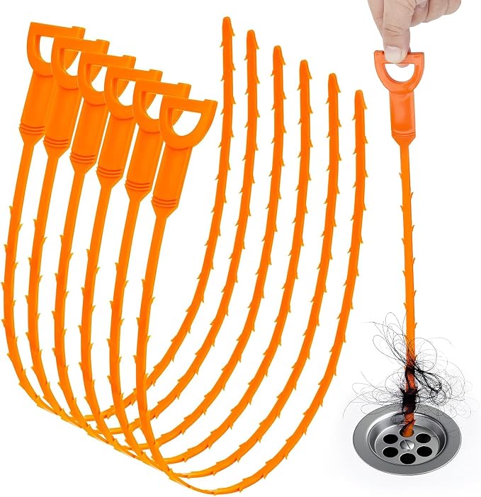 6 Pack 25 Inch Drain Snake Hair Clog Remover Tool, Flexible Sink Drain Cleaner by Unknown