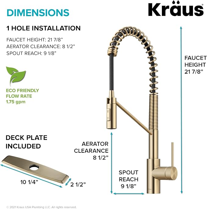 KRAUS Oletto Commercial Style Single Handle Pull Down Kitchen Faucet - Image 4