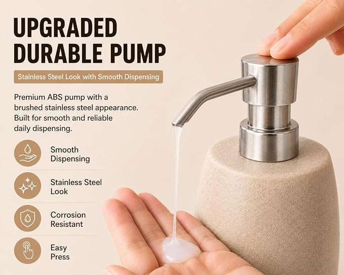 Clasin Home Sandstone Textured Resin Soap Dispenser - Image 6