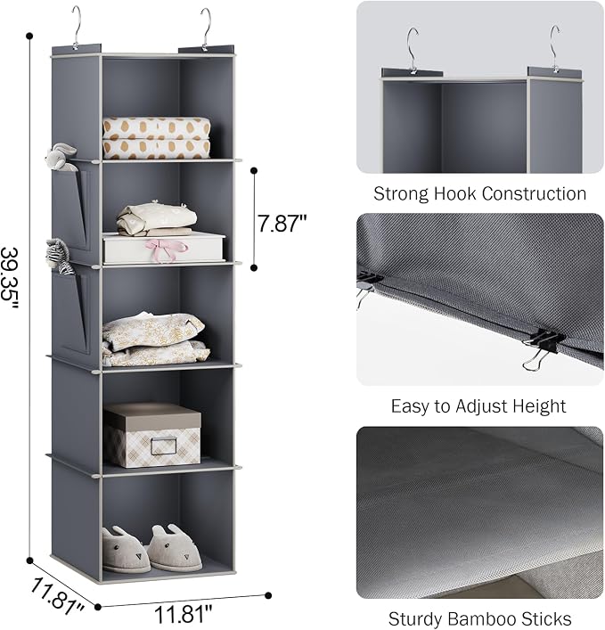 YOUDENOVA Hanging Closet Organizer and Storage - Image 3