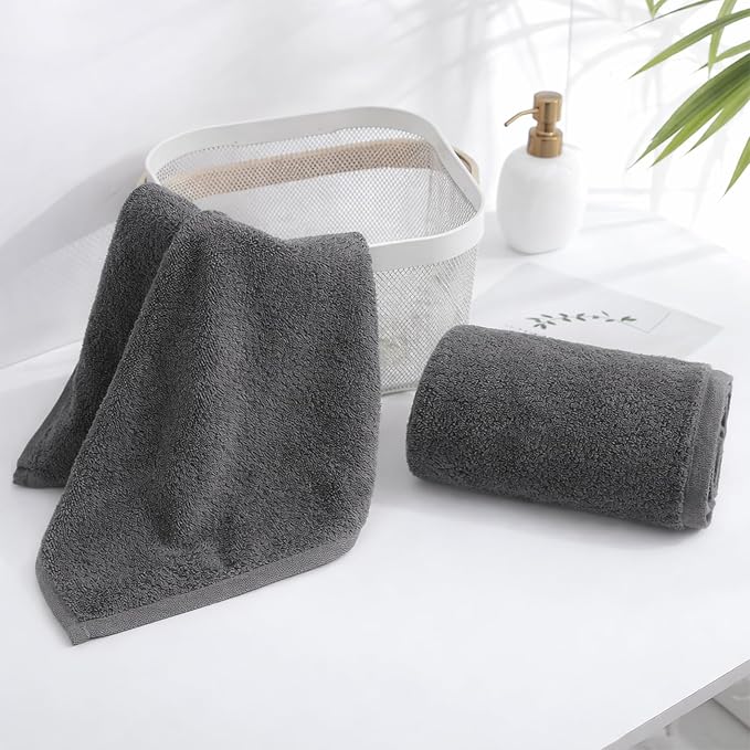 SEMAXE 4-Pack Gray Cotton Hand Towels - Image 8