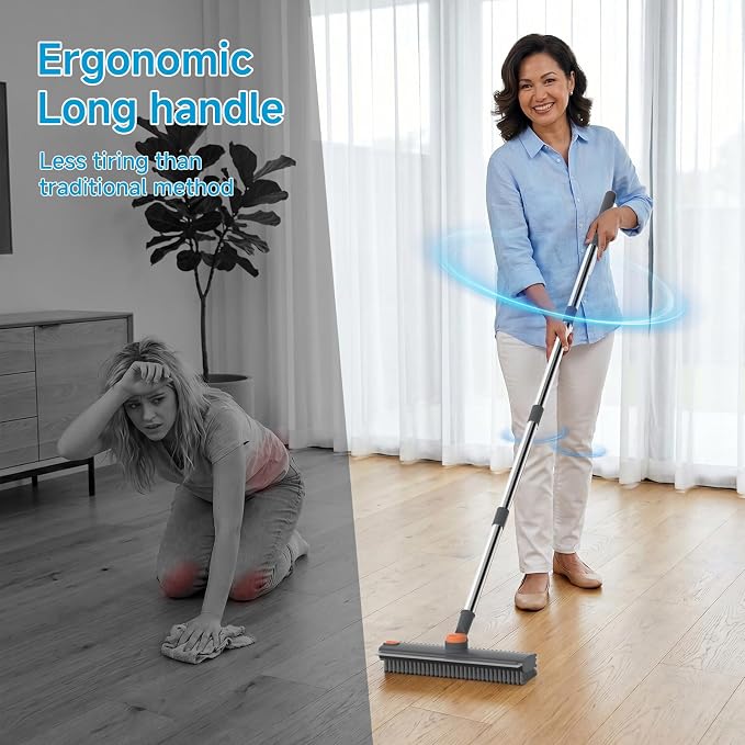 Pool Scrub Brush with 52" Pole, 3 in 1 Pool Cleaning Brush with Squeegee - Image 7