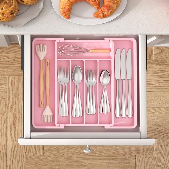 Lifewit Expandable Silverware Drawer Organizer, Kitchen Utensil Tray | BPA-free - Image 8