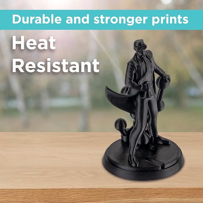 Polymaker 3kg ABS Filament 1.75mm Black, 3D Printer Filament 1.75mm Heat Resistant - PolyLite ABS 3D Printing Filament 1.75mm Cost Effective Large Spool, Strong & Durable
