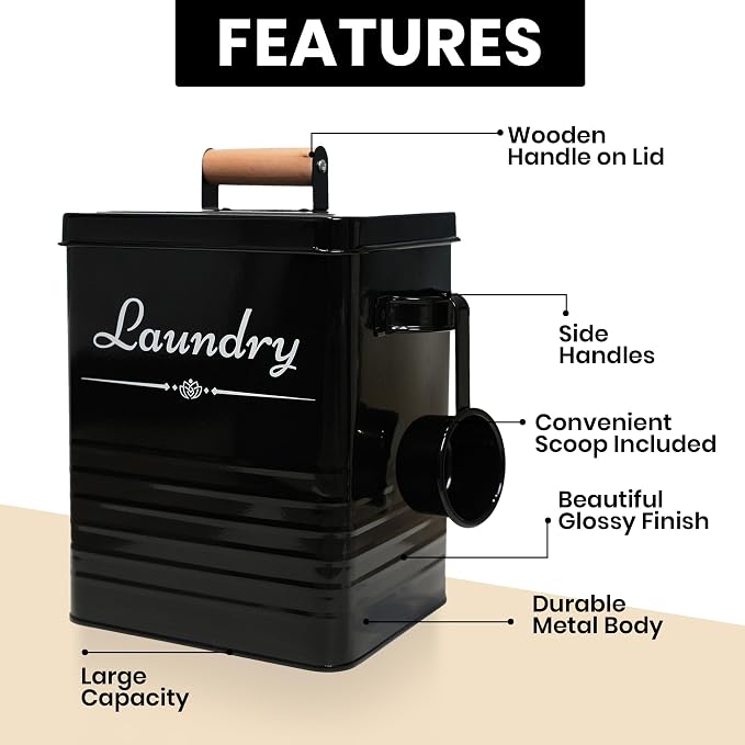 Farmhouse Metal Laundry Detergent Pod Container - Image 4