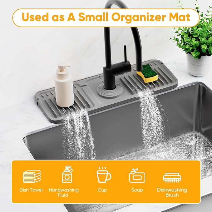 14.6 inch Faucet Mat for Kitchen Sink Splash GuardKitchen Sink Faucet Mat - Image 8