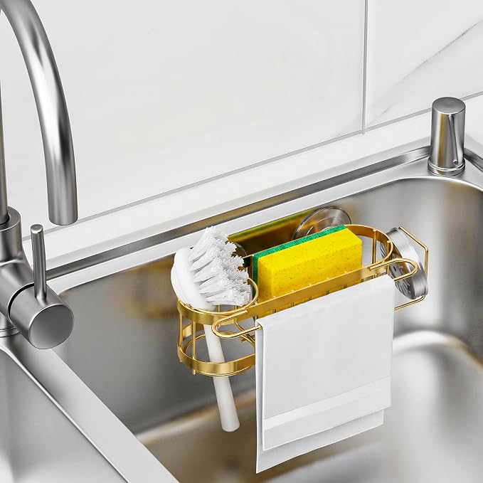 Cisily Kitchen Sink Caddy Sponge Holder in The Sink, Stainless Steel Kitchen - Image 6