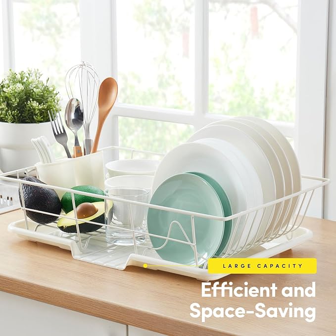 Sweet Home Collection Space-Saving 3-Piece Dish Drainer Rack Set: Efficient - Image 3