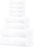 8 Piece Towel Set, 2 XL Bath, 2 Hand, 4 Washcloth, Lighter Weight, Quicker to by TensTowels