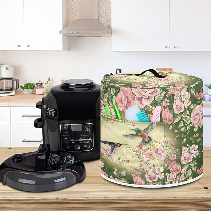 TODIYADDU Flying Hummingbird Pressure Cooker Cover for 3 Quart Instant Pots Insulated Kitchen Appliance Dust Cover for Round Pressure Cooker Practical Instant Pots Air Fryer Accessories