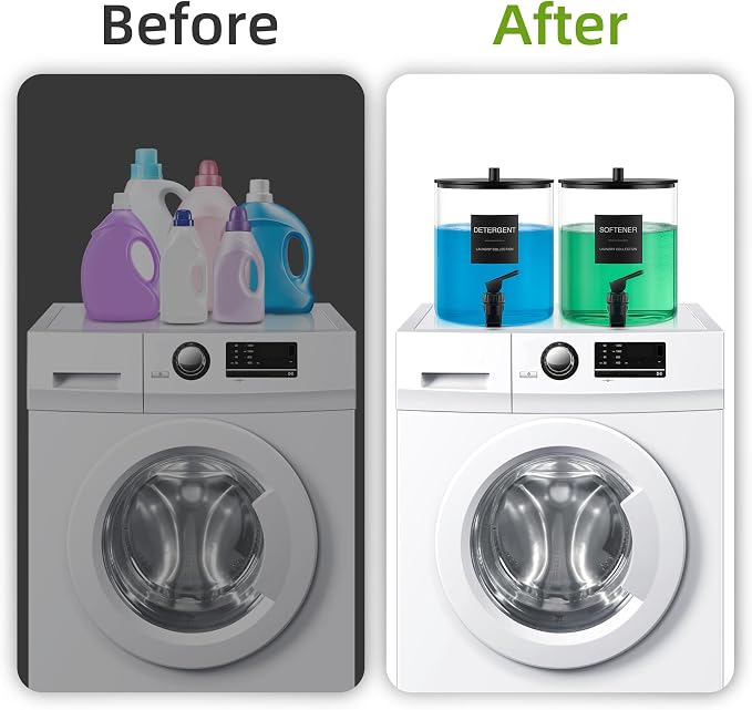 TIPGO 1 Gallon Glass Laundry Detergent Dispenser - Image 4