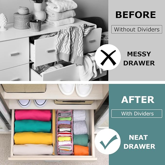 Kitchen Drawer Dividers 4 Pack Adjustable Bamboo Drawer Organizer | 17-22" - Image 2