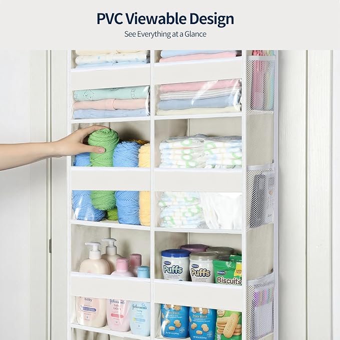 Yecaye Over The Door Organizer, 5 Tier Extra Large Behind Door Storage of 10 - Image 4