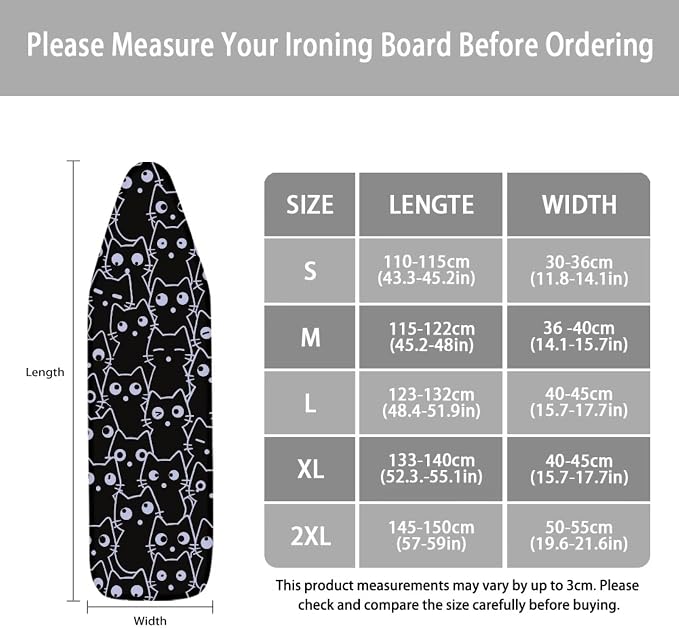 Funny Cats Print Ironing Board Cover Soft Ironing Board Cover, Non Stick Scorch - Image 6